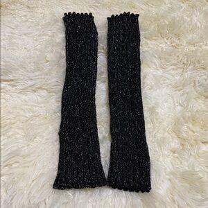 Black Metallic Knit Arm/Legs Warmers